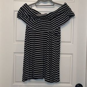 Black & White Off-the-Shoulder Striped Top